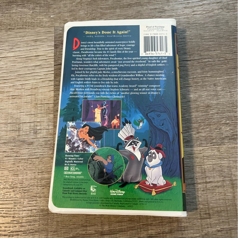 Disney VHS Pochahontas - Picture 2 of 3
